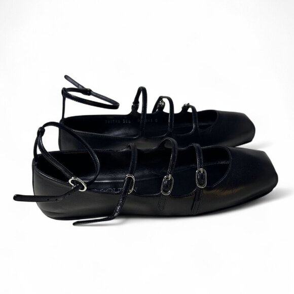 Alexander McQueen Strappy MaryJane Black Leather Caged Ballet Flat sz EU 36.5 - Picture 4 of 15